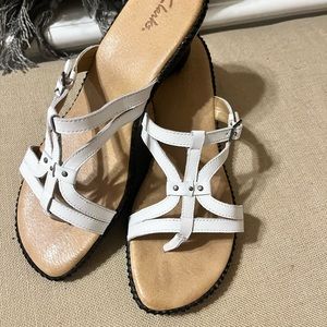 White wedge sandal